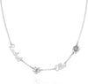 Personalized Blooming Birth Flower Multi Family Name Necklace with Birthstones or Diamonds