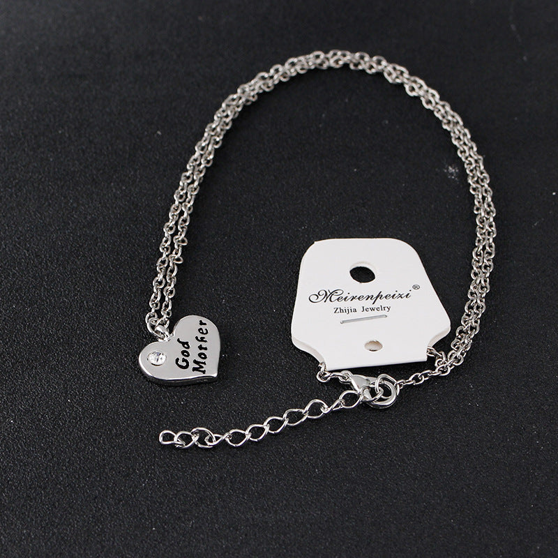 Mother&#39;s Day Necklace New Fashion Alloy Jewelry Necklace Heart Pendant Wholesale