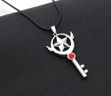 Small Wings Necklace Ever-changing Sakura Cute Magic Wand Alloy Belt Drill Five-pointed Star Key Necklace Wholesale Nihaojewelry