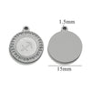 5 PCS/Package 15mm Hole 1~1.9mm 304 Stainless Steel Zircon 18K Gold Plated Constellation Pendant