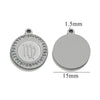 5 PCS/Package 15mm Hole 1~1.9mm 304 Stainless Steel Zircon 18K Gold Plated Constellation Pendant