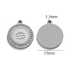 5 PCS/Package 15mm Hole 1~1.9mm 304 Stainless Steel Zircon 18K Gold Plated Constellation Pendant