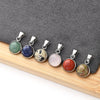 5 PCS/Package 16.5x11.5mm 3x5mm 304 Stainless Steel Natural Stone Marble Zebra Polished Pendant