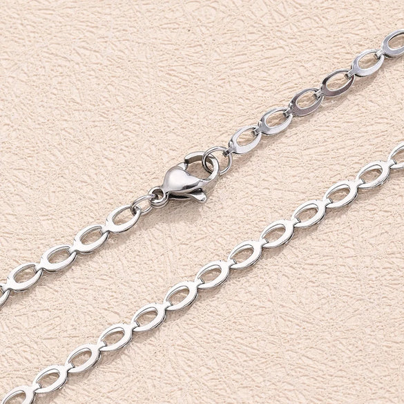 5 PCS/Package 304 Stainless Steel 18K Gold Plated Embossed O-Shaped Chain Small Peacock Tail Chain Flat Circle Chain Polished Jewelry Accessories