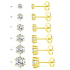 5 Pieces Set Simple Style Geometric Inlay Copper Zircon 18K Gold Plated Ear Studs