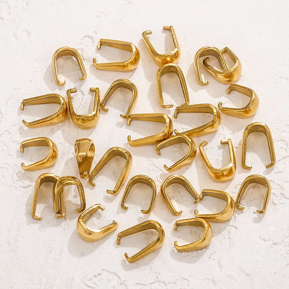 50 PCS/Package 4*8mm 4*9mm 304 Stainless Steel Solid Color Jewelry Buckle