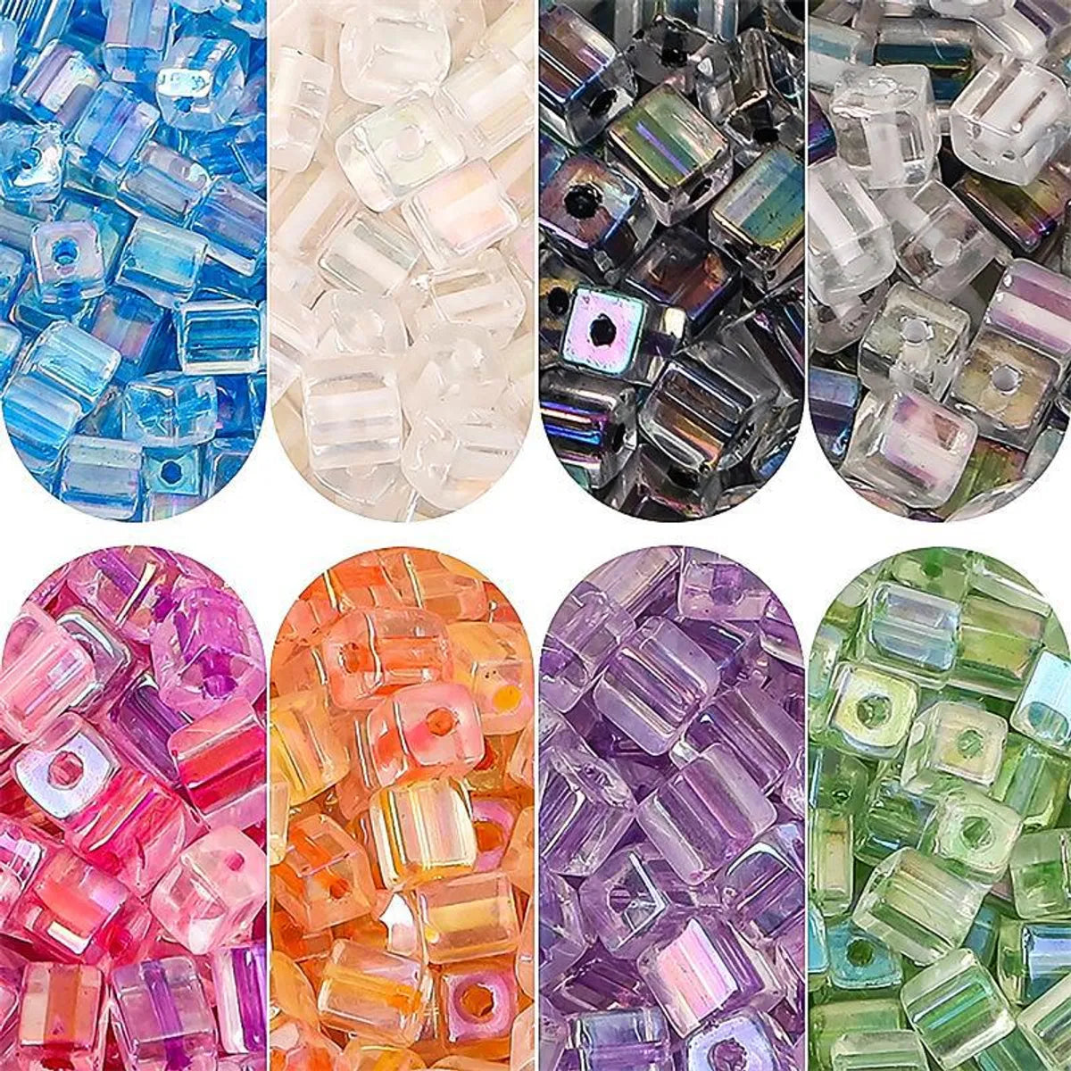 50 Pieces Glass Square Solid Color Beads – GoodDiy