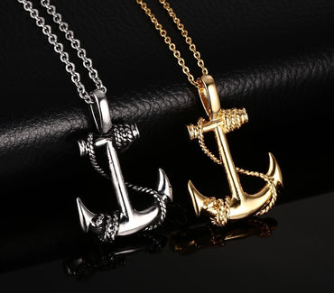 Hip-hop Anchor Stainless Steel Alloy Plating Men's Necklace 1 Piece