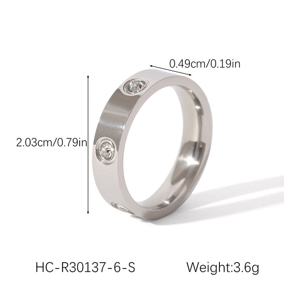 IG Style Round Stainless Steel Diamond Inlay Bangles