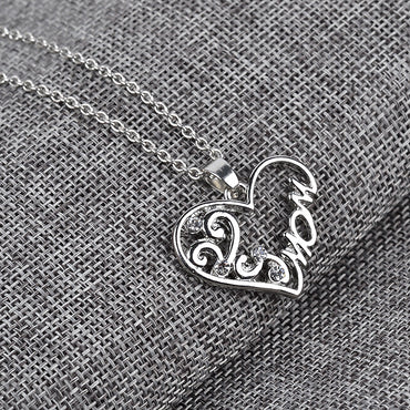 Explosion Of Funds In Hot Fashion Simple Mom Heart-shaped Strand Empty Mother's Day Gift Necklace Accessories Wholesale