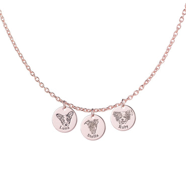 Pet Face Necklace A gorgeous necklace laser engraved with your pets face and name
