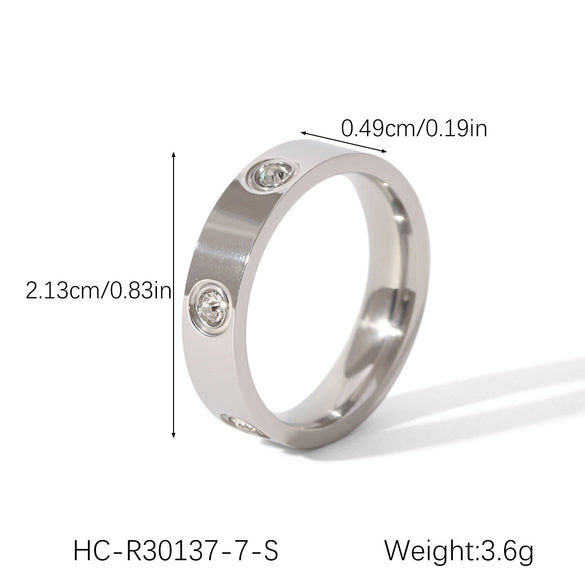 IG Style Round Stainless Steel Diamond Inlay Bangles