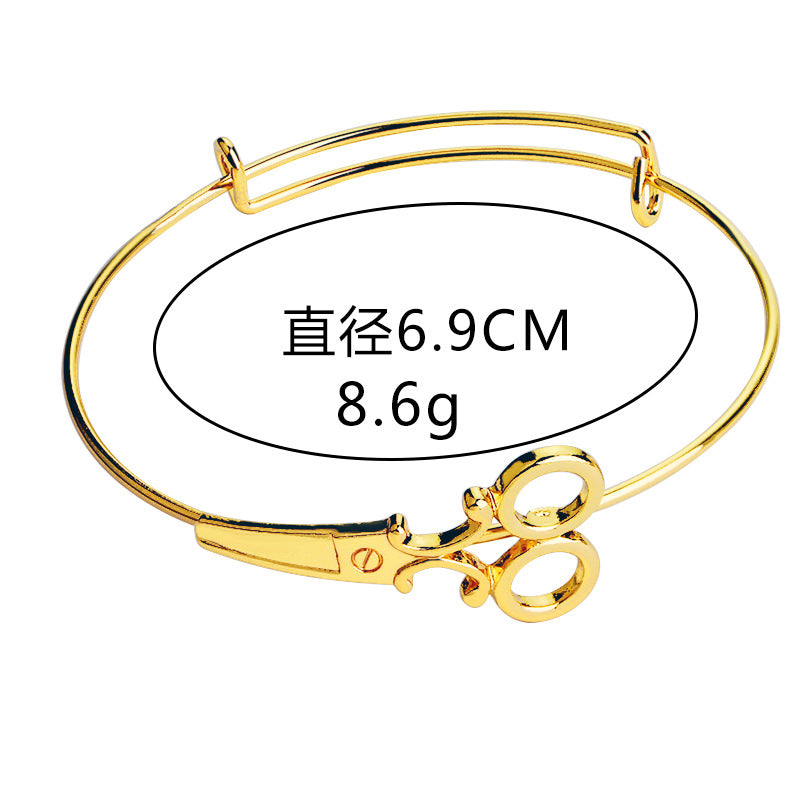 Fashion New Simple Scissors Modeling Bracelet Adjustable Unisex Bracelet Wholesale Nihaojewelry