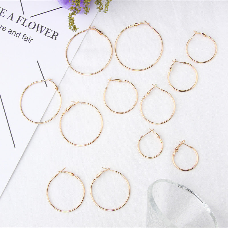 1 Set Simple Style Round Alloy Plating Women's Earrings