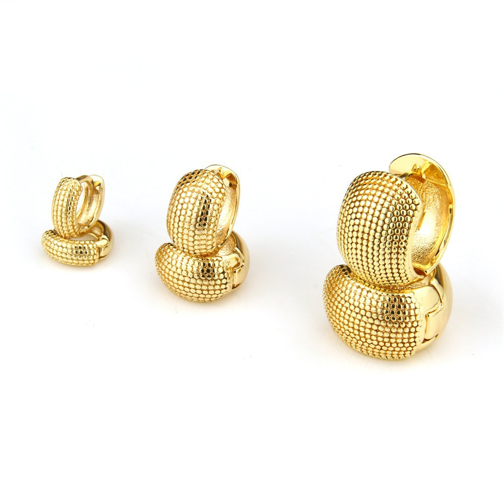 Simple Style Round Copper Earrings Ear Studs