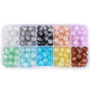 8mm Glass Jelly Double-Piece Glass Round Beads Box Material Package Beaded Diy Handmade Accessories Material Bracelet Beads