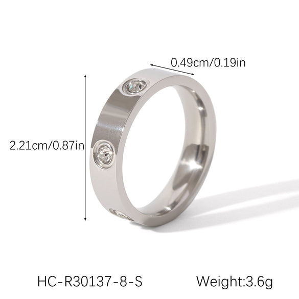 IG Style Round Stainless Steel Diamond Inlay Bangles