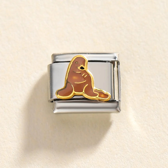 9*10mm 304 Stainless Steel Flower Italian Charms