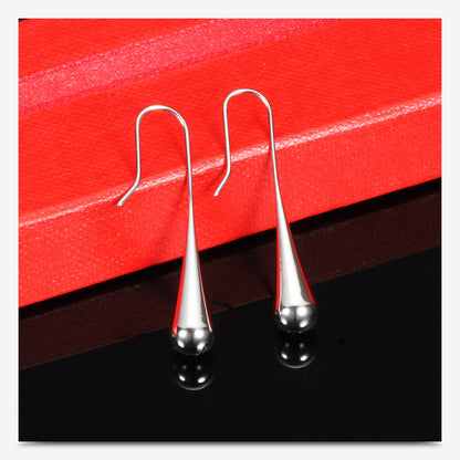 1 Pair Elegant Water Droplets Titanium Steel Plating Drop Earrings