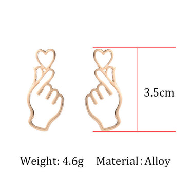 1 Pair Simple Style Gesture Heart Shape Alloy Plating Women's Drop Earrings