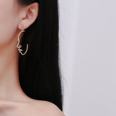 Tide Dating Geometric Exaggerated Personality Face Earrings