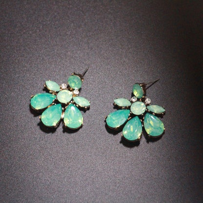 1 Pair Simple Style Flower Plastic Rhinestone Women's Drop Earrings