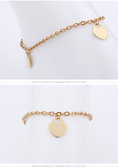 European And American Fashion Simple Sexy Heart-shaped Peach Heart Anklet Wholesale