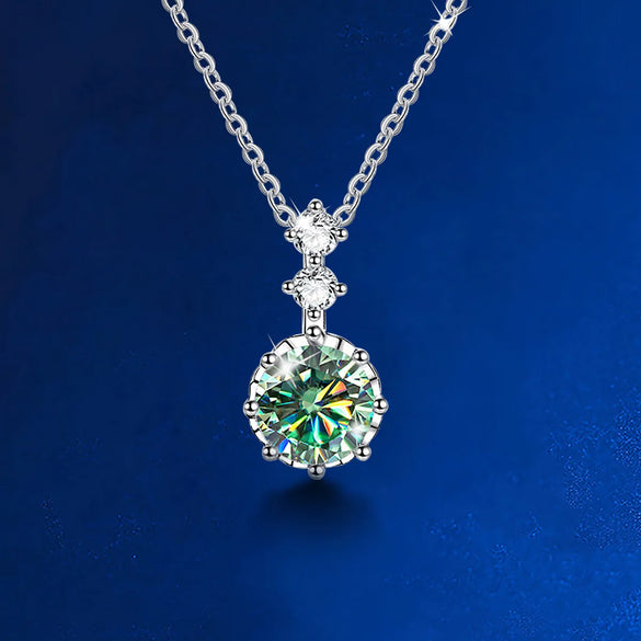 925 Silver Plating Inlay Geometric Moissanite Necklace