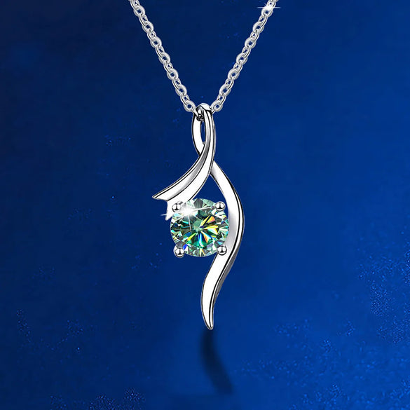 925 Silver Plating Inlay Geometric Moissanite Necklace
