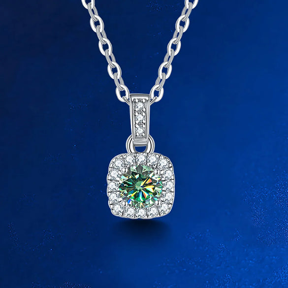 925 Silver Plating Inlay Geometric Moissanite Necklace