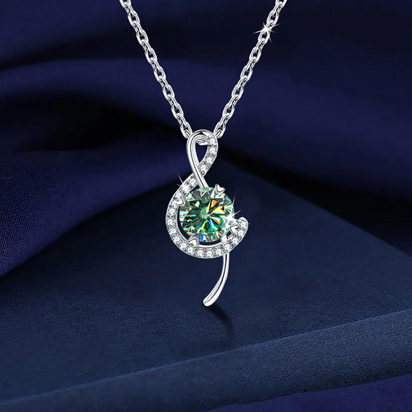 925 Silver Plating Inlay Geometric Moissanite Necklace