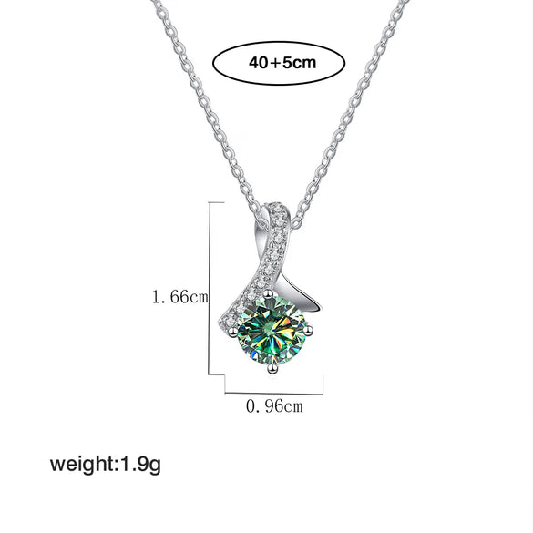 925 Silver Plating Inlay Geometric Moissanite Necklace