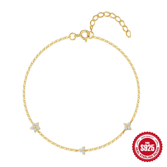 925 Sterling Silver Cable Chain Bracelets IG Style Simple Style
