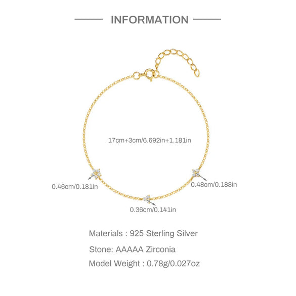 925 Sterling Silver Cable Chain Bracelets IG Style Simple Style