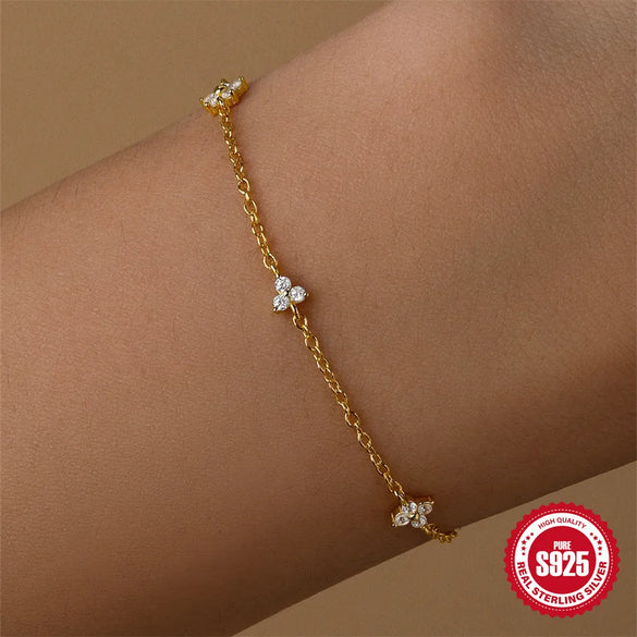925 Sterling Silver Cable Chain Bracelets IG Style Simple Style