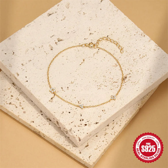 925 Sterling Silver Cable Chain Bracelets IG Style Simple Style