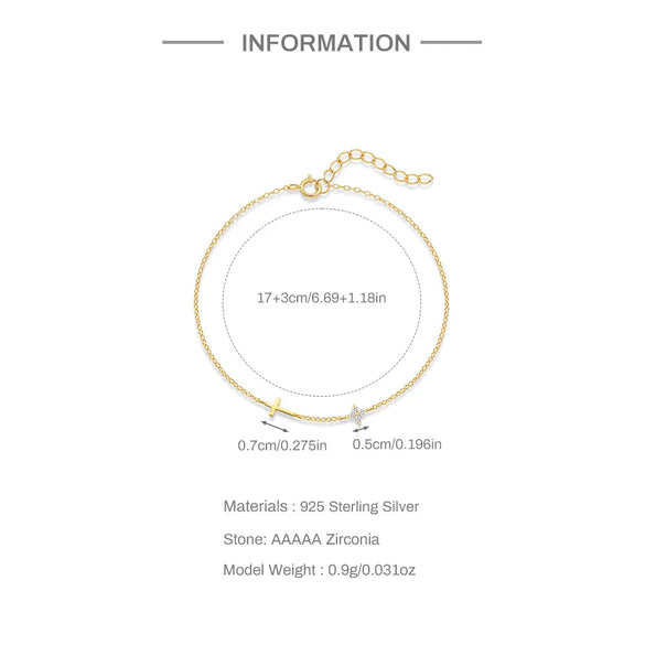 925 Sterling Silver Cable Chain Bracelets IG Style Simple Style