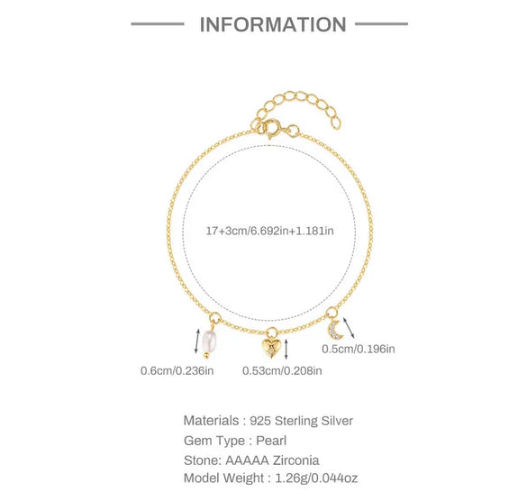 925 Sterling Silver Cable Chain Bracelets Simple Style