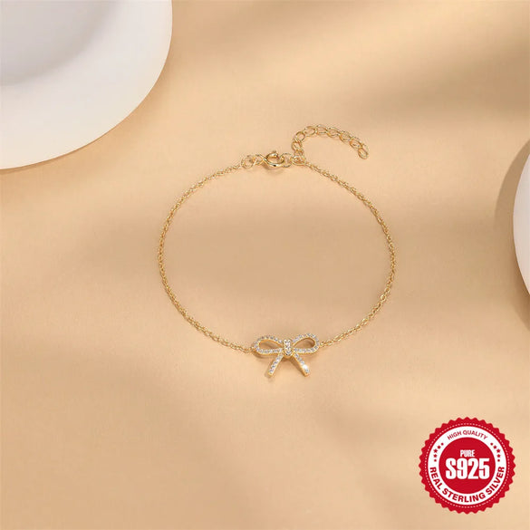 925 Sterling Silver Cable Chain Bracelets Simple Style