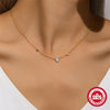925 Sterling Silver Opal Zircon Cable Chain Plating Geometric Necklace