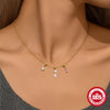 925 Sterling Silver Turquoise Zircon Cable Chain Plating Geometric Heart Shape Bow Knot Pendant Necklace