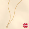 925 Sterling Silver Zircon Cable Chain Plating Inlay Geometric Pendant Necklace