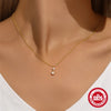 925 Sterling Silver Zircon Cable Chain Plating Inlay Geometric Pendant Necklace