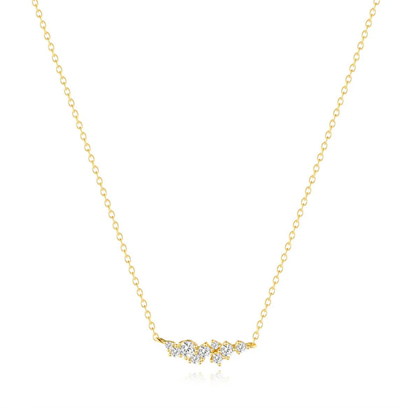 925 Sterling Silver Zircon  Plating Inlay Geometric Necklace