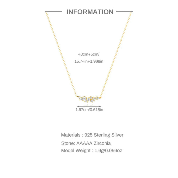 925 Sterling Silver Zircon  Plating Inlay Geometric Necklace