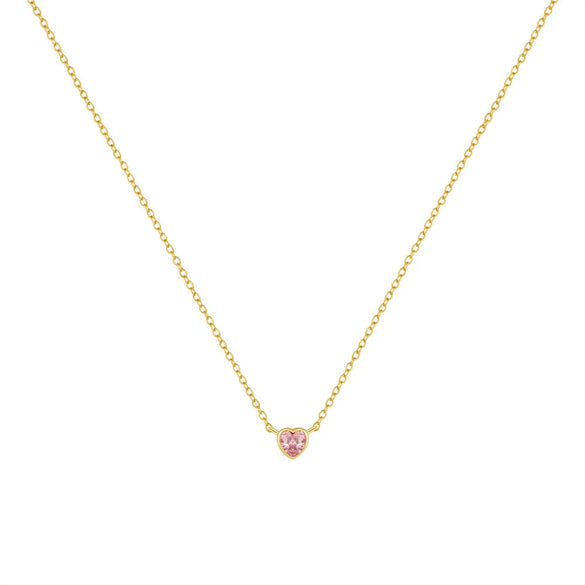 925 Sterling Silver Zircon  Plating Inlay Heart Shape Necklace