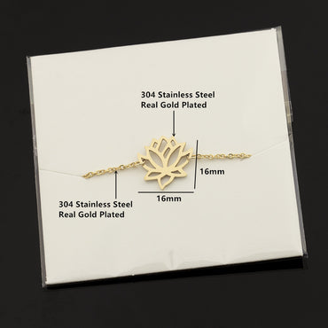 Simple Rose Gold Bracelet Stainless Steel Lotus Bracelet Wholesale