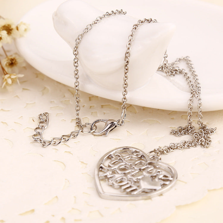 Fashion Simple Clavicle Chain Love You Mom Mother's Day Gift Clavicle Chain Necklace  Wholesale Nihaojewelry
