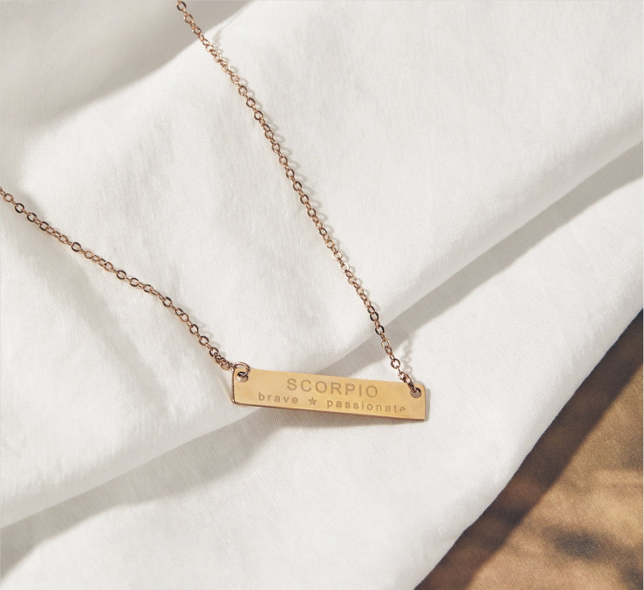 Monogram & Name Necklaces, Engraved Custom Bar Necklace for Women, Personalized Gifts for Her, Handmade Jewelry for Mom, Nameplate Necklace