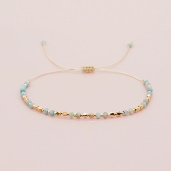 Casual Bohemian Round Natural Stone Rope Beaded Handmade Bracelets